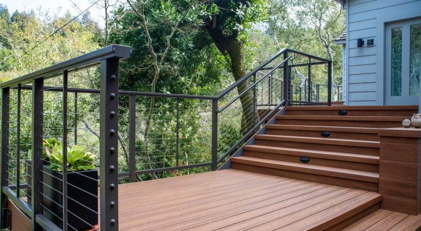 Cable railing 13 + Composite deck + Stair + Composite tread