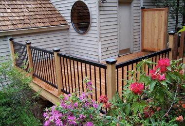 Composite railing 20 + Wood deck