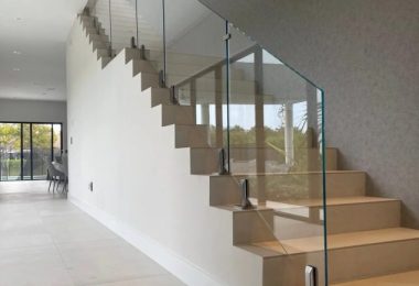 Frameless glass railing 04 + Stair