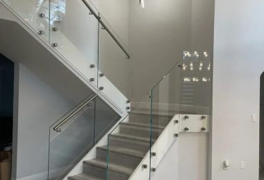 Frameless glass railing 15 + Stair