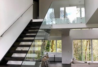 Frameless glass railing 59 + Stair