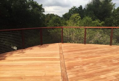 Hardwood deck 04 + Cable railing