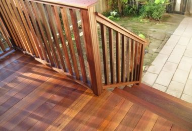 Hardwood deck 14 + Wood railing