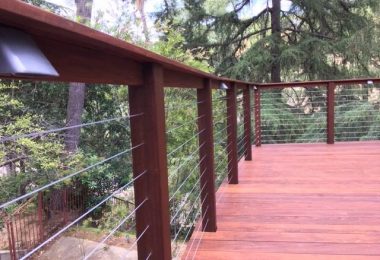 Hardwood deck 20 + Cable railing