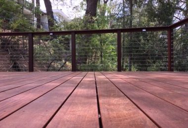 Hardwood deck 21 + Cable railing