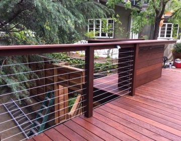 Hardwood deck 23 + Cable railing