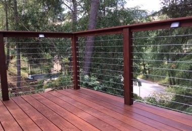 Hardwood deck 24 + Cable railing