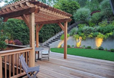 Hardwood deck 35 + Wood railing + Pergola