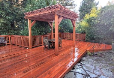 Hardwood deck 36 + Wood railing + Pergola