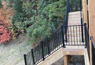 Wood deck 02 + Aluminum railing + Stair
